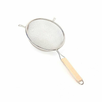 Сито металлическое глубокое с деревянной ручкой 24 см