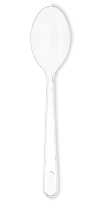 Ложка 18 см пласт, ПРОЗРАЧНАЯ