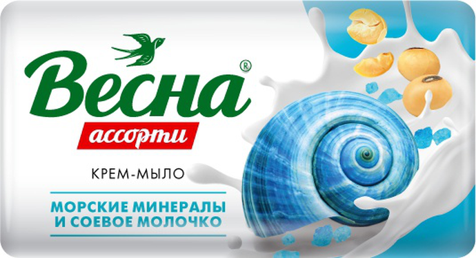 МТ ВЕСНА Ассорти морские минералы и соевое молочко 90 г. арт. 6206