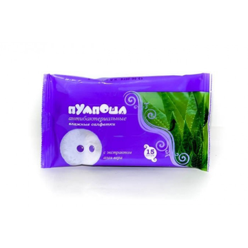 Пумпоша Салфетки влажные 15 шт. АЛОЭ 25*5000