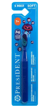 детская зубная щетка PRESIDENT® 7+ арт.629 (Цвет в ассортименте)