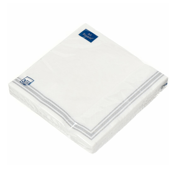 Салфетки Art Bouquet "Серебряная рамка" 33х33 ,3 слоя .20л /вл.12