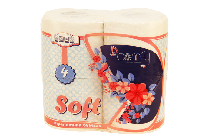 Туалетная бумага Comfy "Soft"  2 сл. 4 рул./вл.12