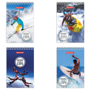 Блокнот МФ (97*145мм) А6, 40л, гребень, картон клетка Brauberg