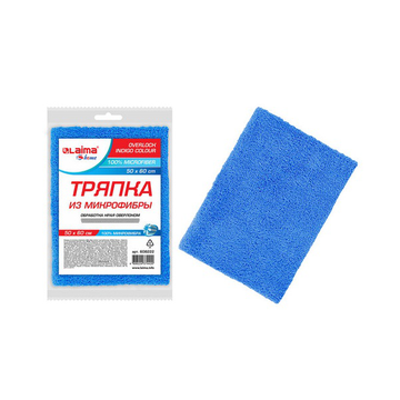 Тряпка для мытья пола из микрофибры 50х60 см "OVERLOCK INDIGO COLOUR", синяя, LAIMA HOME