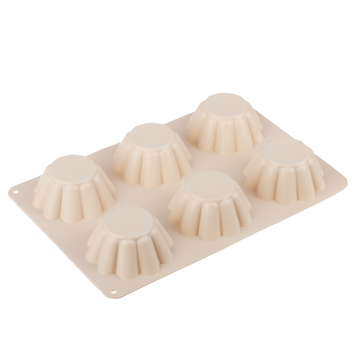 VETTA Форма силиконовая 6 ячеек, для кексов, гофрированная, 25.5x18x3.5см, 3 цвета, HS-027