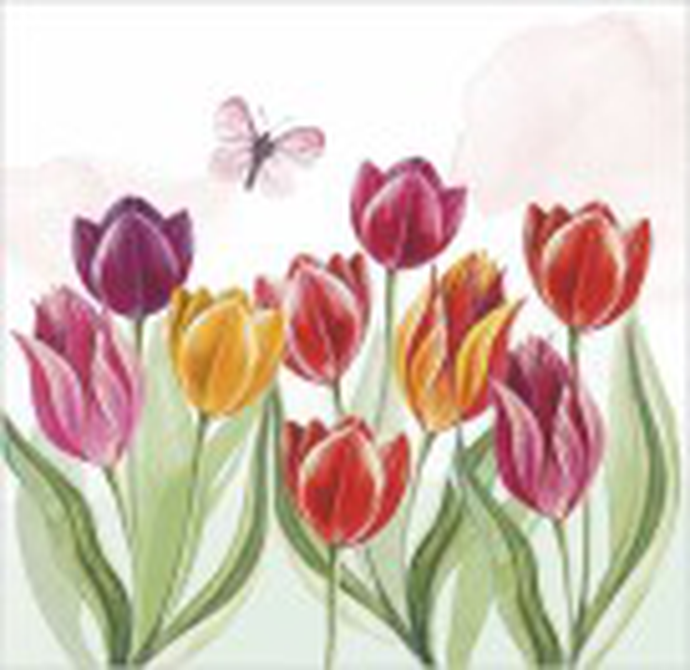 Салфетки бумажные декоративные 33*33, 3сл, 20шт Bouquet Home Collection Classic "Цветочная иллюзия"/