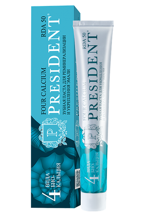 Зубная паста PRESIDENT® "FOUR CALCIUM"  75 г