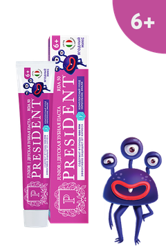 Зубная паста детская PRESIDENT  Ягодный микс с фтором 6+