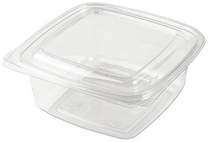 Контейнер с неразъемной крышкой 1000 мл 172*167*70 мм, прозрачный ПЭТ*300