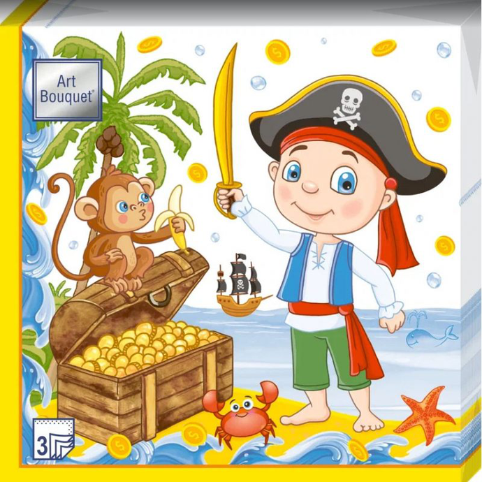 Салфетки Art Bouquet  "Пиратская вечеринка" 33х33 , 3 слоя .20л/вл.12