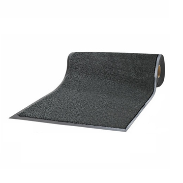 Коврик дорожка ворсовый влаго-грязезащита LAIMA 0,9*15м, толщина 7мм, черный в рулоне