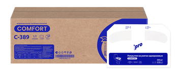 Индивидуальные покрытия на унитаз "Protissue" 1 слой (410*370, 250 шт) вл./10  С389