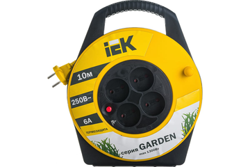 Удлинитель на катушке IEK 4х10м УК10 с термозащитой 2х0.75 Garden WKP23-06-04-10 277730
