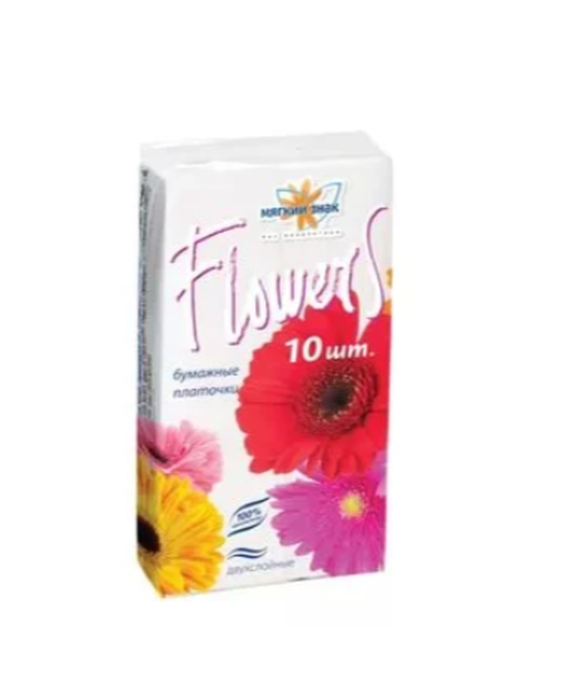 Платочки бум. Ь Flowers 2-сл. С70 (34пач/уп)  шт