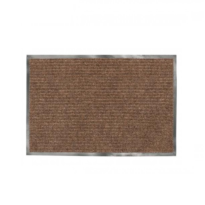 Коврик входной ворсовый влаго-грязезащитный LAIMA 120*150см, ребристый, толщ 7мм, коричневый