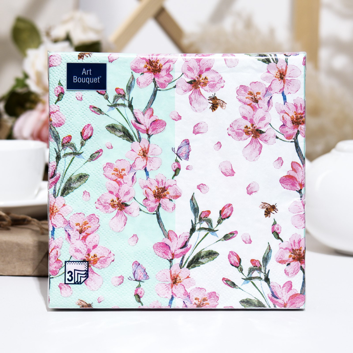 Салфетки Art Bouquet  "Цветущий сад" 33х33 , 3 слоя .20л/вл.12