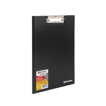 Папка-планшет STAFF, А4 (318х228 мм), с прижимом и крышкой, картон/ПВХ, СИНЯЯ