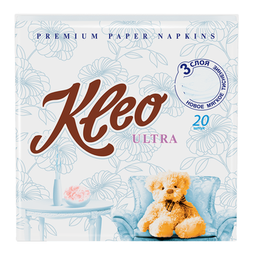 Салфетка "Kleo" 33*33 3 сл., 20 л. /вл. 15 С166