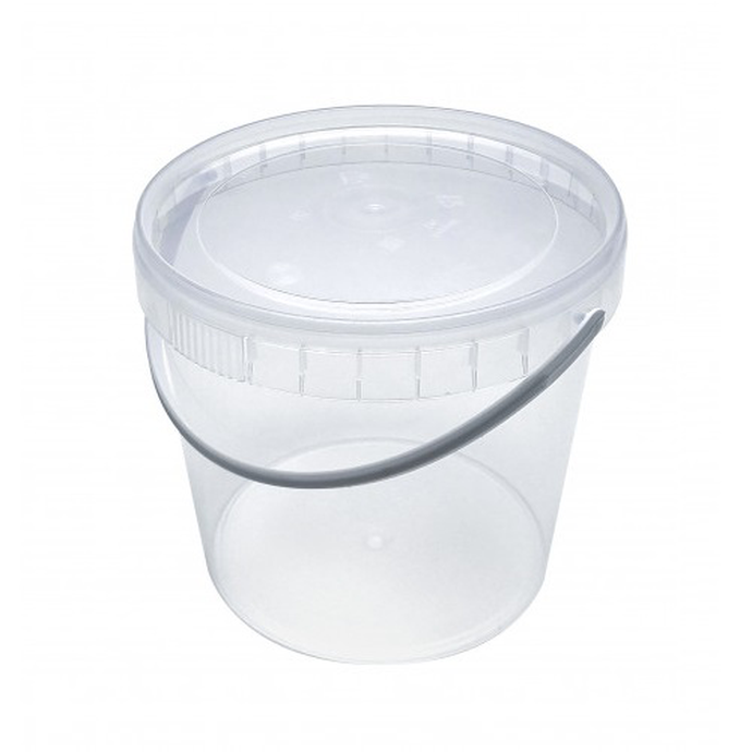Ведро 3,3 л прозрачное с крышкой d -175, h-175 (90 шт/кор)