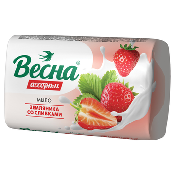 Мыло туалетное 90г ВЕСНА "Земляника со сливками", ГОСТ, арт 6090		(ЧЗ)