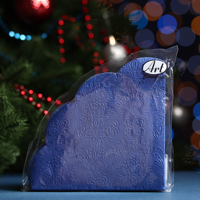 Салфетки Ф32см, 3 слоя, 12л Art Bouquet Rondo Барокко Темно-синий/15