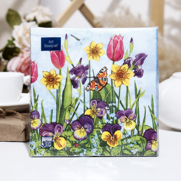 Салфетки Art Bouquet  "Цветочная сказка" 33х33 , 3 слоя .20л/вл.12