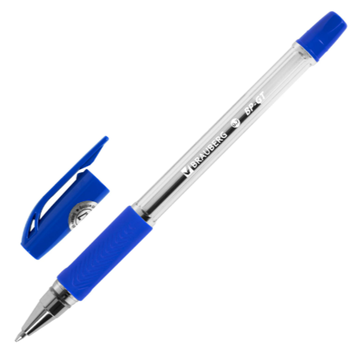 Ручка шариковая BRAUBERG "BP-GT", СИНЯЯ, корпус прозрачный, узел 0,7мм, линия 0,35мм, 144004