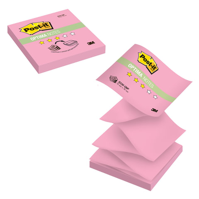 Блок самоклеящийся (стикеры) 76*76 мм, 100 листов, розовый неон Z блок