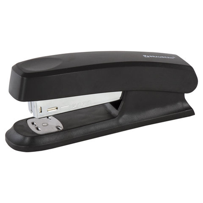 Степлер №24/6, 26/6 "BRAUBERG" Standart", до 25 листов, черный