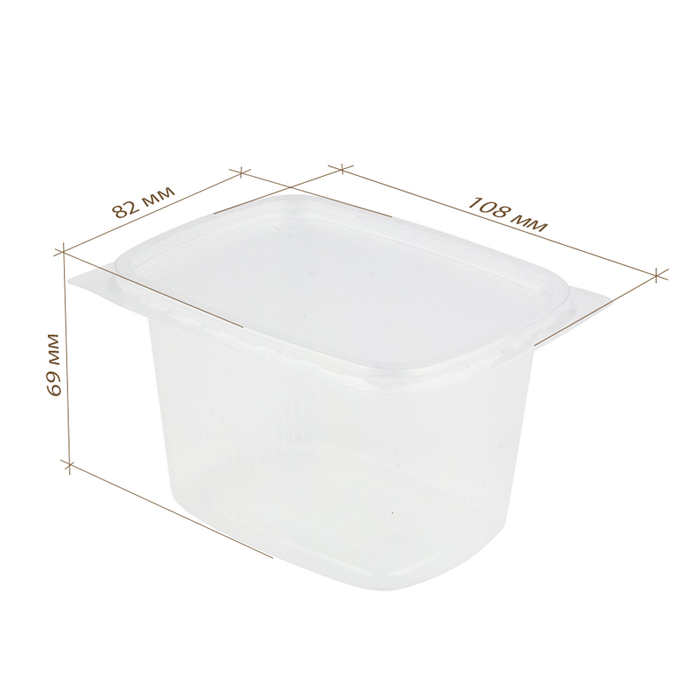 Контейнер 108х82х69мм 350мл прозрачный ПП (крышка 24-8497)