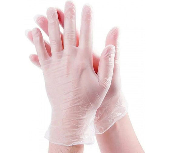 Перчатки полимерные, неопудреные, белые, р L, 100шт/упак (винил)