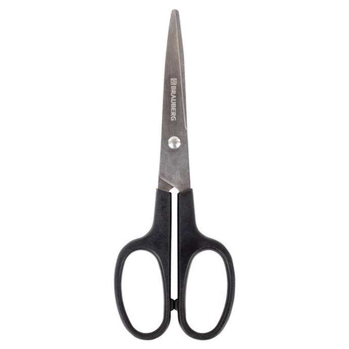 Ножницы 160мм, черные классической формы, 2х сторонняя заточка