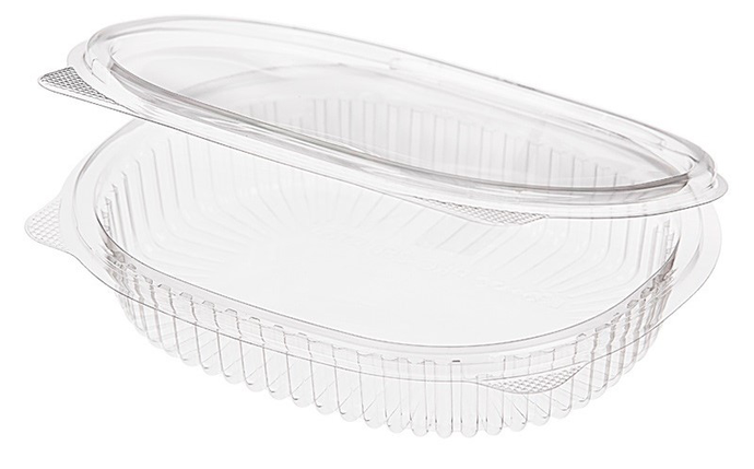 Контейнер с совмещ.крышкой овал ПЭТ ПР-РКС-250, 250мл 159*130*30мм прозр. х350