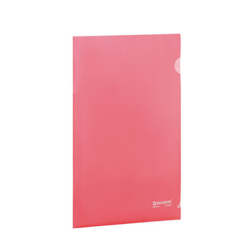 Папка-уголок жесткая Brauberg красная 0,15 мм