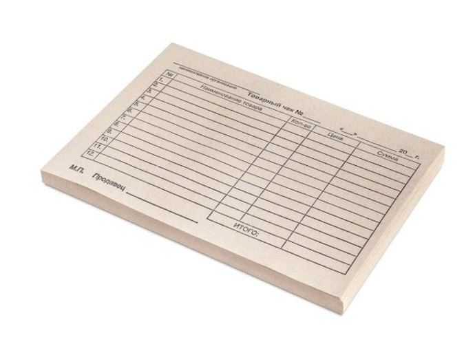 Бланк товарного чека, А6, 100 л, газетная бумага, 40 шт. в упаковке