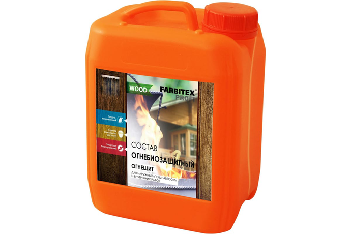 СОСТАВ ОГНЕБИОЗАЩИТНЫЙ ДЛЯ ДРЕВЕСИНЫ "ОГНЕЩИТ" FARBITEX ПРОФИ WOOD 10Л