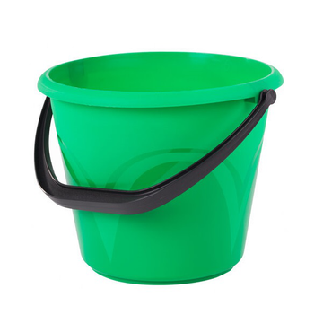 Ведро 6 литров, без крышки пластиковое, пищевое, с глян. узором, цвет зеленый, мерная шкала, Лайма