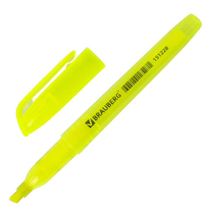 Текстовыделитель, желтый, линия 1-3 мм