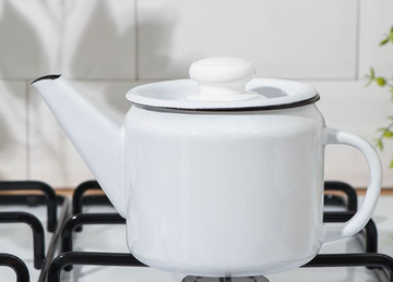 Чайник, 1 л, без деколи, индукция, цвет белый