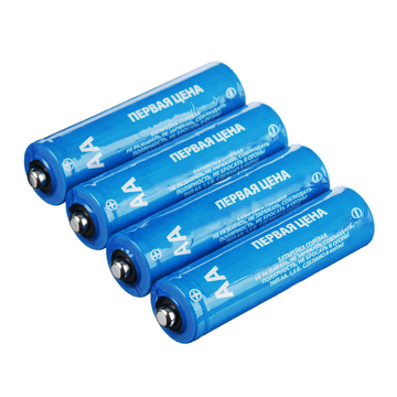 Первая цена Батарейки 4шт, тип AA, солевые, пленка