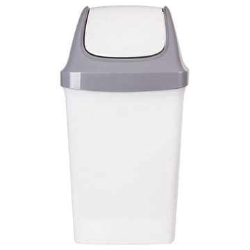 Ведро-контейнер 50л с крышкой (качающейся) для мусора СВИНГ, серое