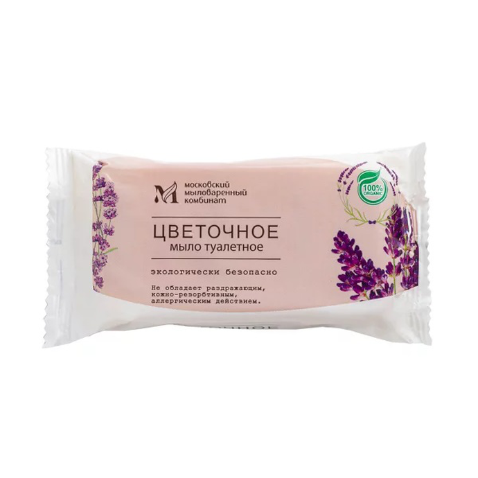 Мыло туалетное 100 гр. Цветочное, в цв.обертке флоупак марки Ординарное