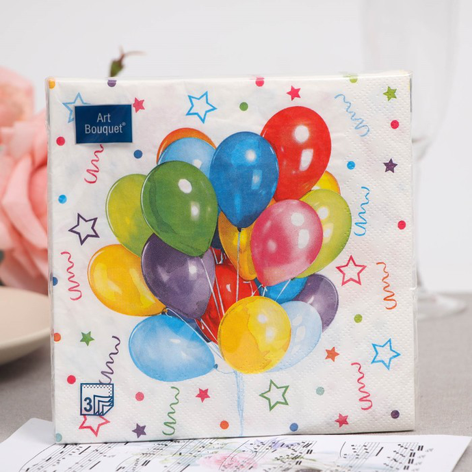 Салфетки Art Bouquet  "Веселый праздник" 33х33 , 3 слоя .20л/вл.12