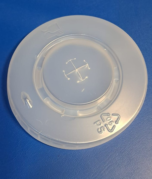 Крышка д/стакана РЕТ (Стирол) (плоская с крест.отверстием) д=90*50/1000