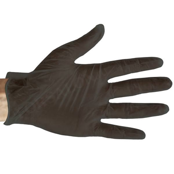 Перчатки одноразовые винил BENOVY, черные L 50пар/уп