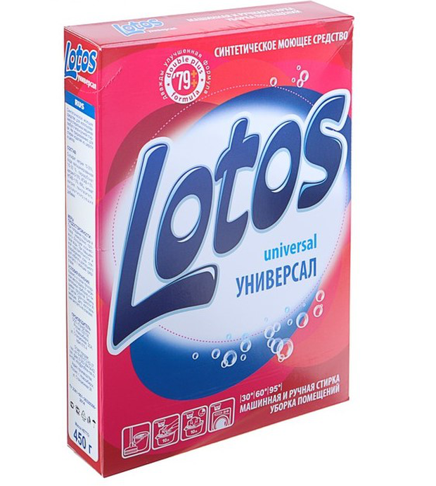 с/п 450гр ЛОТОС (коробка) Универсал Автомат + Ручная Стирка /24шт (Флора URAL)
