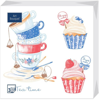 Салфетки Art Bouquet  "Время чая" 33х33 , 3 слоя .20л/вл.12