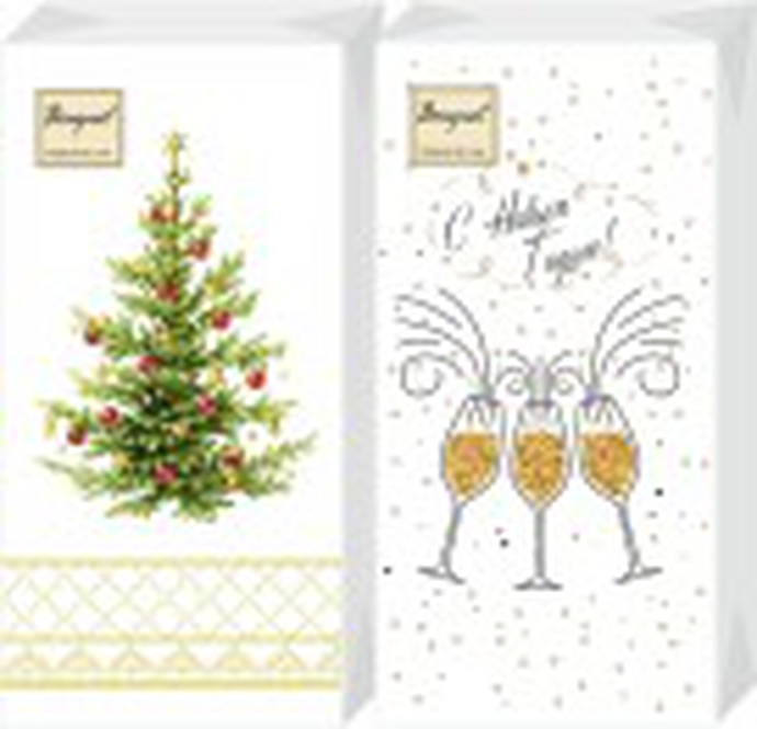 Салфетки бумажные декоративные 33х33,1/8 2 слоя, 20 л. Bouquet Original de Luxe "С Новым годом"/12