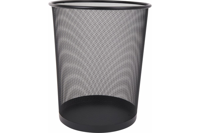 Корзина для бумаг БОЛЬШАЯ, 20 л, металлическая, черная, BRAUBERG "Germanium"